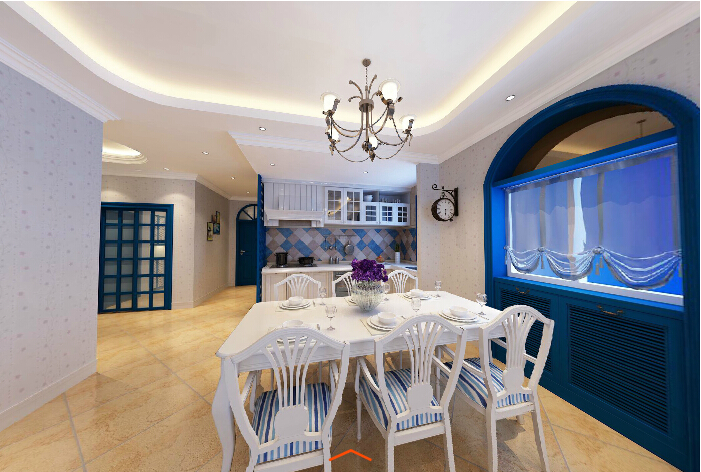 三居室 地中海 浪漫 蓝色 白色 温馨 实创装饰 成都实创 餐厅图片来自成都实创装饰在130平米地中海浪漫之星三居爱家的分享