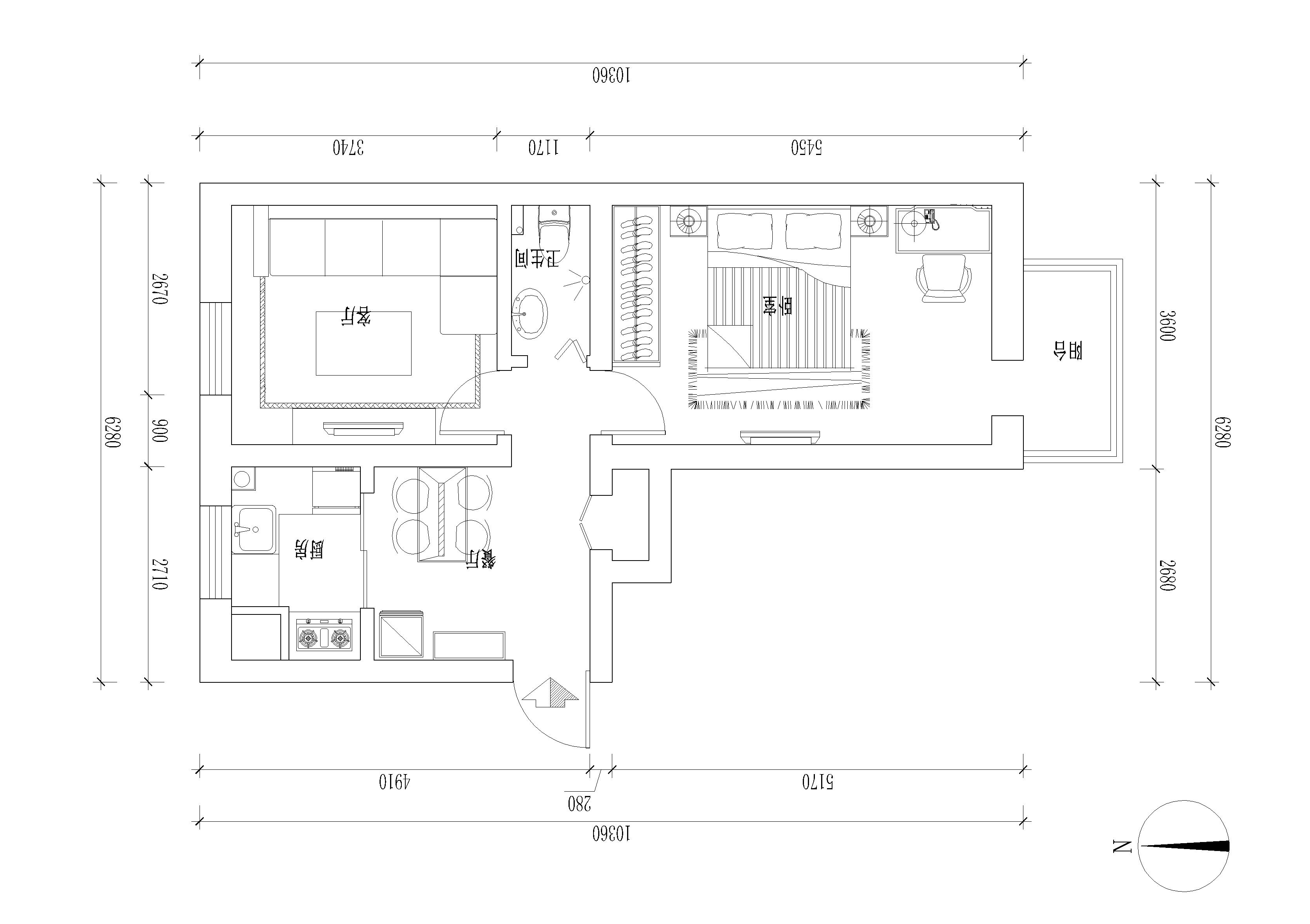 简约 一居 现代 收纳 旧房改造 芳群园 今朝装饰 婚房 老房装修 户型图图片来自北京老房装修-今朝装饰王丽在4.5万元打造浪漫婚房的分享
