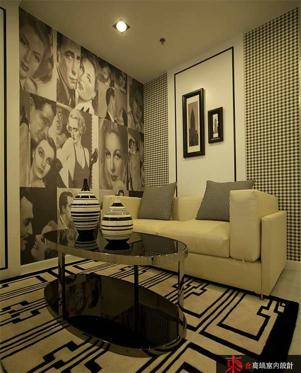客厅图片来自東合設計在帕克公馆样板间——线形美学的分享