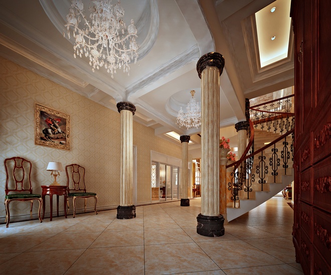 别墅 欧式 楼梯图片来自奥鑫辰装饰在珑璟轩的分享