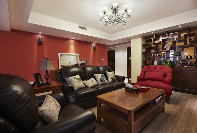 客厅图片来自家装大管家在150平轻美式混搭设简约舒适装修的分享