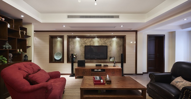 客厅图片来自家装大管家在150平轻美式混搭设简约舒适装修的分享