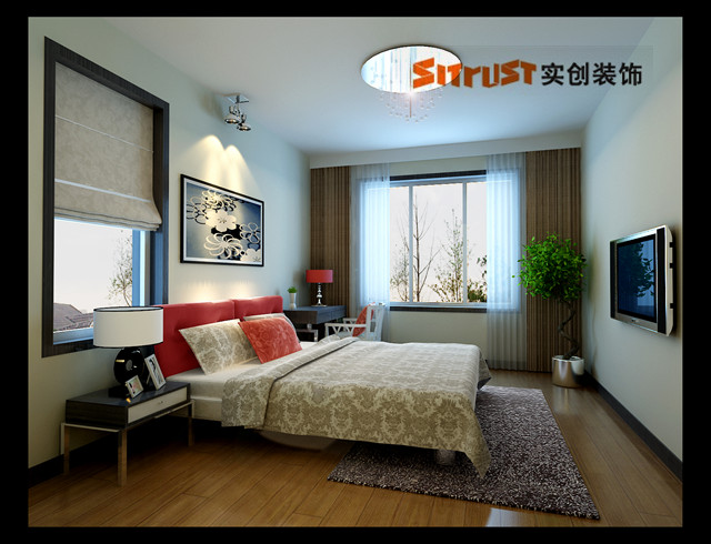 简约 三居 单位房 实创 卧室图片来自实创装饰集团广州公司在天河区单位房装修阳华国花苑的分享