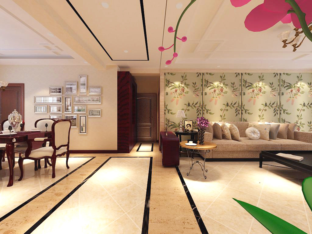中式 三居 保利达江湾 客厅图片来自百家设计小刘在保利达江湾城141平新中式风格的分享