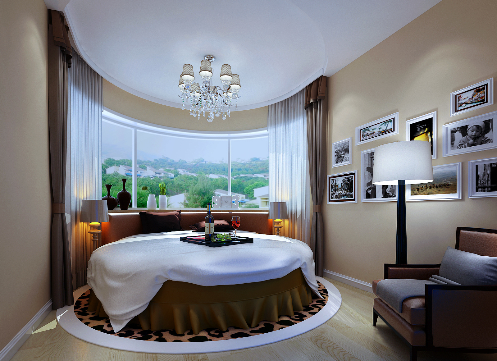 休闲别墅 现代简约风 半包 别墅 卧室图片来自上海实创-装修设计效果图在235平米简约度假风别墅设计的分享