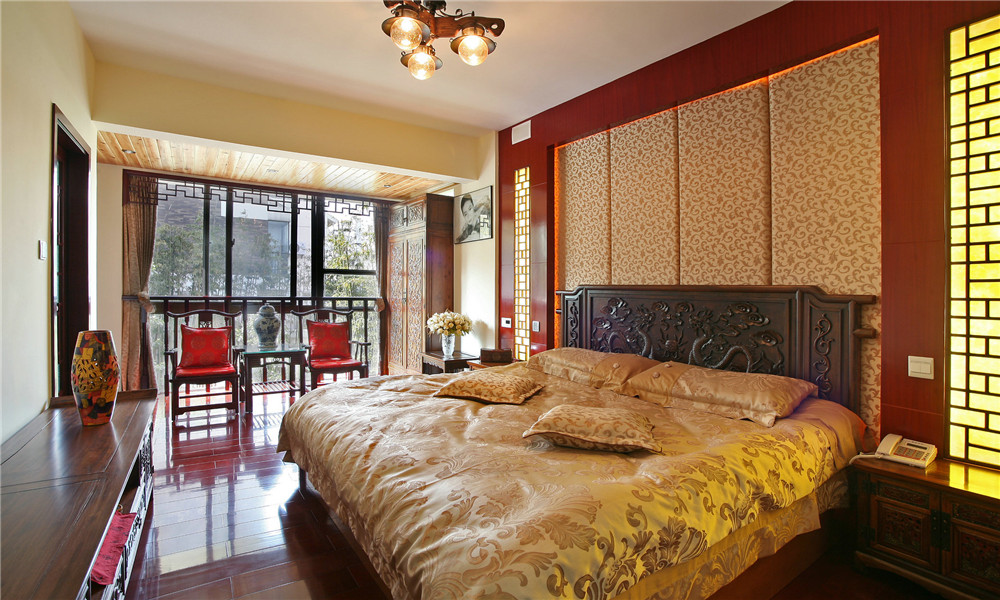 旧房改造 中式风格 四居 小资 卧室图片来自装饰装修-18818806853在珠江新城中海花地-中式风格的分享