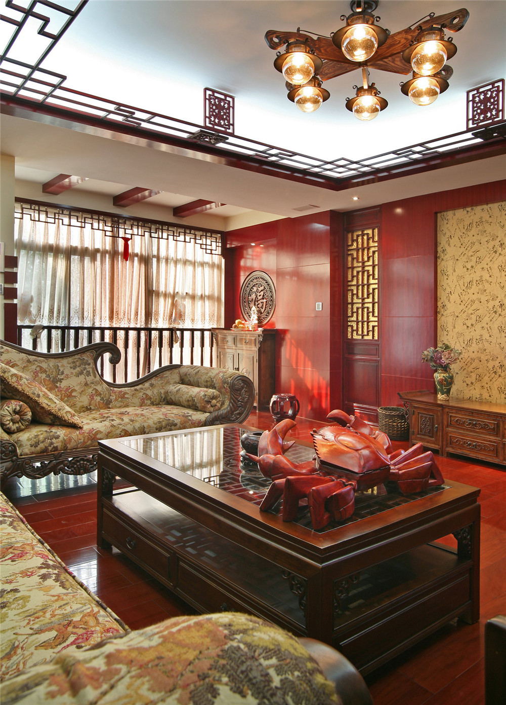 旧房改造 中式风格 四居 小资 客厅图片来自装饰装修-18818806853在珠江新城中海花地-中式风格的分享