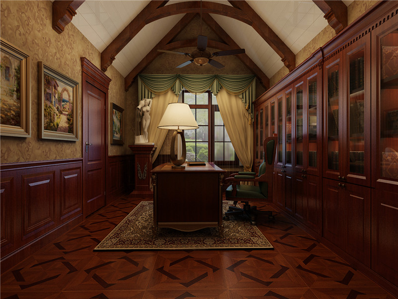 别墅 欧式新古典 书房图片来自尚层装饰张迪在远洋傲北412平欧式新古典式风格的分享
