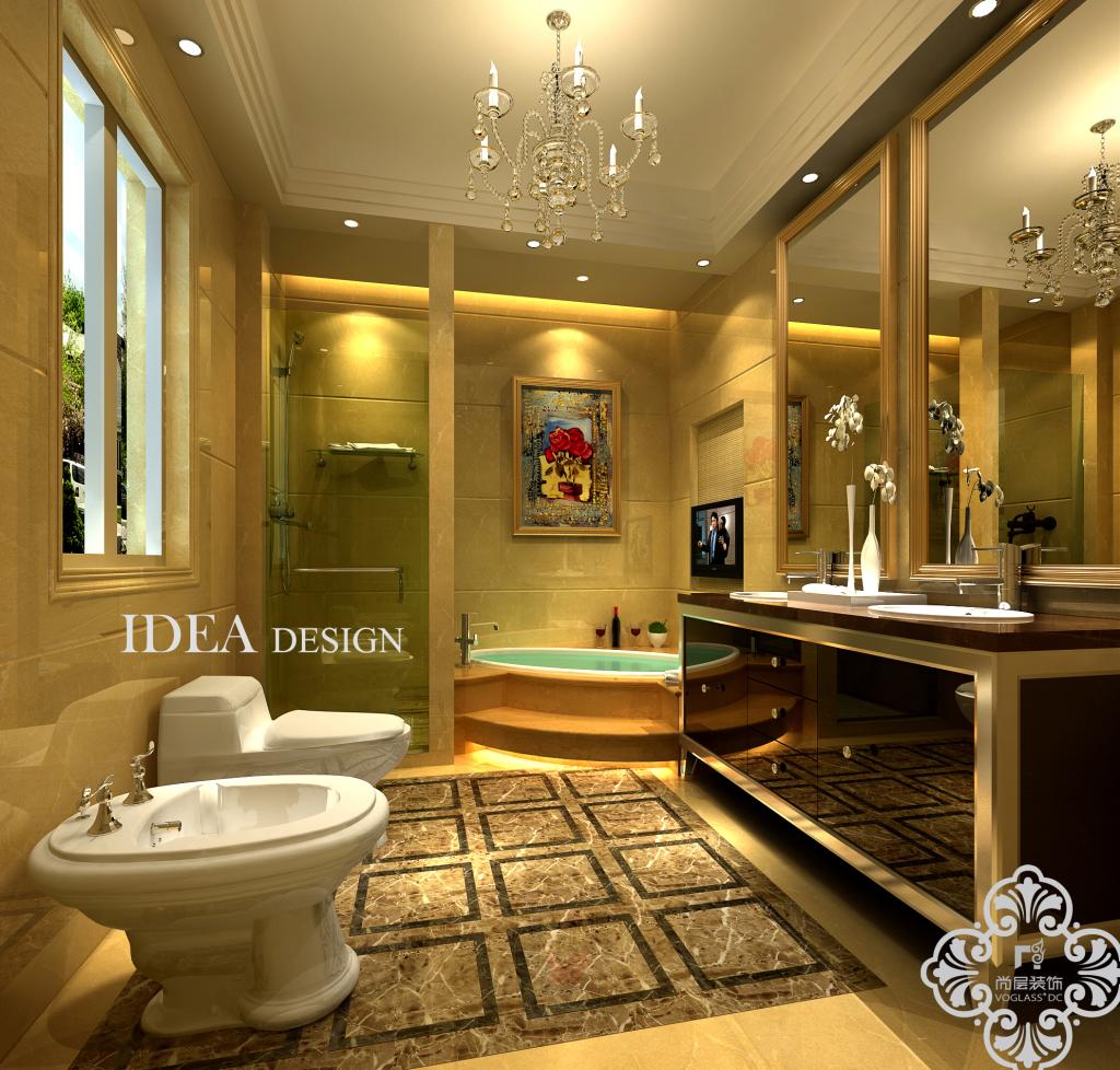 新古典风格 别墅装修 别墅设计 卫生间图片来自天津别墅装修公司在典雅、自然、高贵欧式新古典的分享