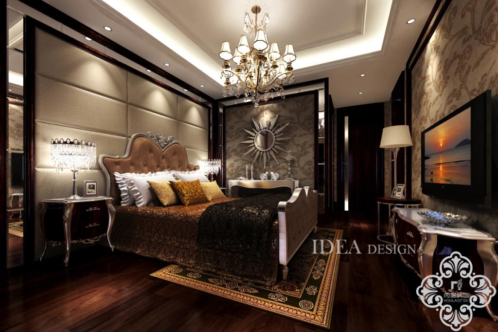 新古典风格 别墅装修 别墅设计 卧室图片来自天津别墅装修公司在典雅、自然、高贵欧式新古典的分享