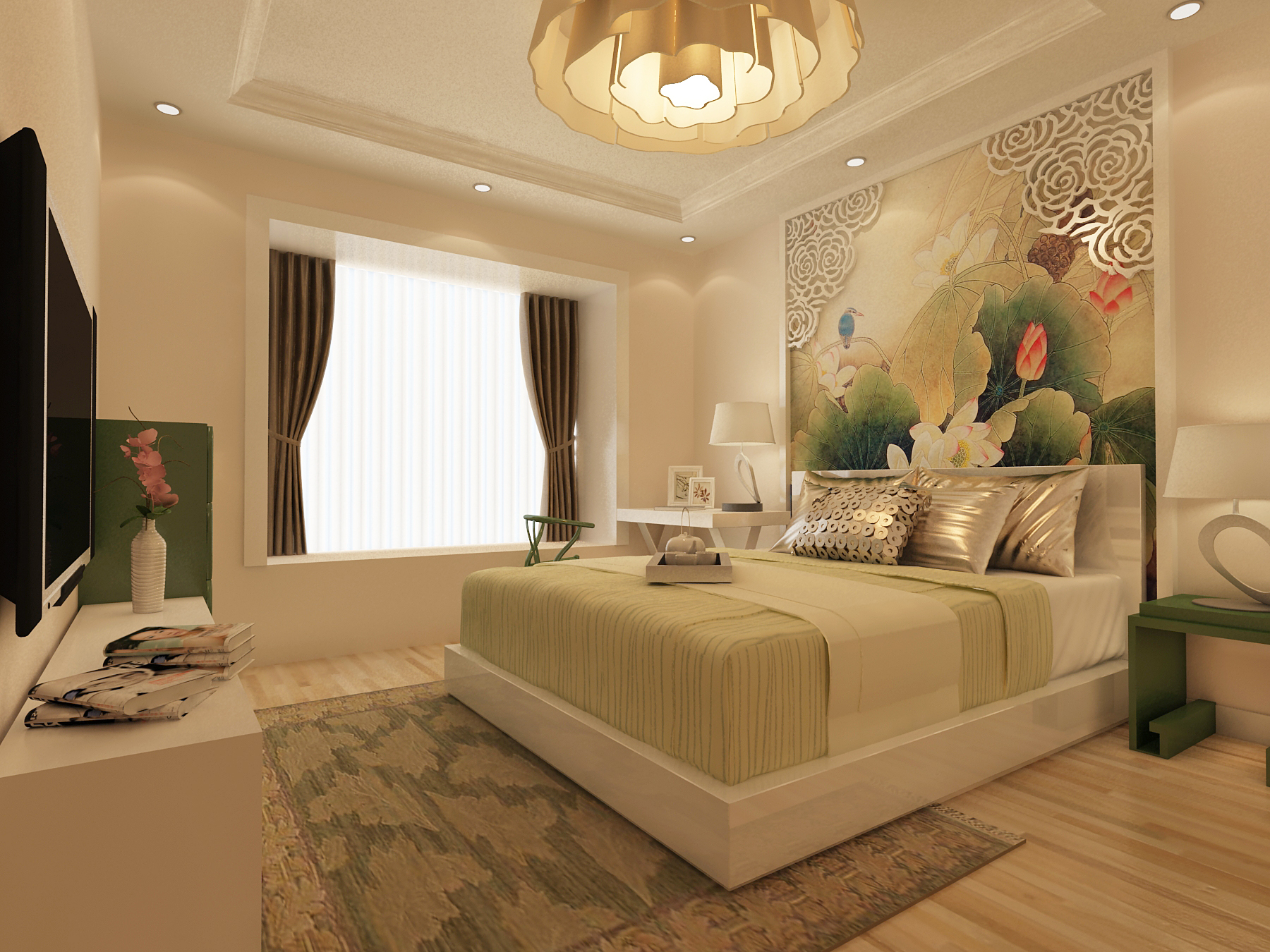 卧室图片来自思雨易居设计在《荷韵》140平新中式风格的分享