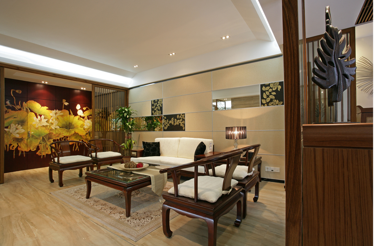 现代 中式 别墅 客厅图片来自北京装修设计o在现代与中式的结合——新中式风格的分享