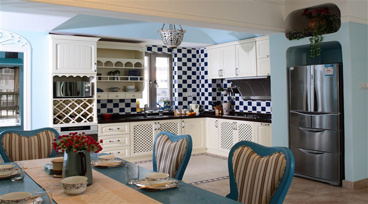 地中海 舒适 小清新 三居 厨房 厨房图片来自成都幸福魔方装饰工程有限公司在三室蓝色海  舒适小清新的分享