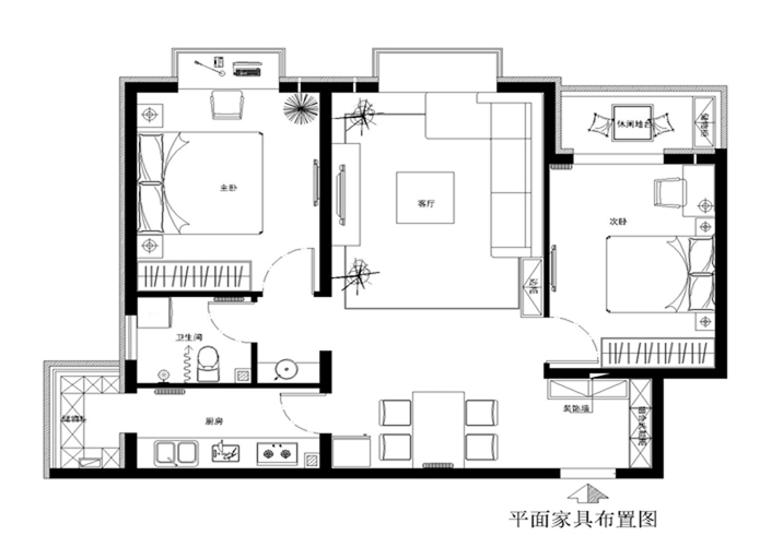 简约 二居 白领 收纳 80后 小资 户型图图片来自实创装饰百灵在6.6万时尚二居保利芳园的分享