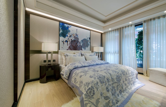 今朝装饰 新房装修 现代简约风 山水之家 恬静 卧室图片来自北京今朝装饰在我的山水之家的分享