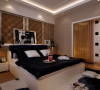 在卧室设计中，融入了现代元素，让流畅的感觉与优雅并存；