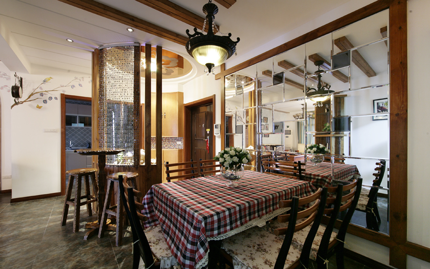 田园 收纳 80后 原木 餐厅图片来自阿拉奇设计在原木家庭装修的分享
