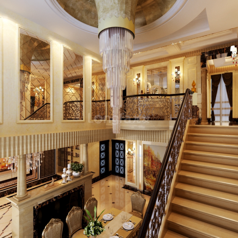简约 欧式 三居 别墅 白领 收纳 小资 楼梯图片来自西安龙发装饰在曲江公馆和园欧式风格装修设计的分享
