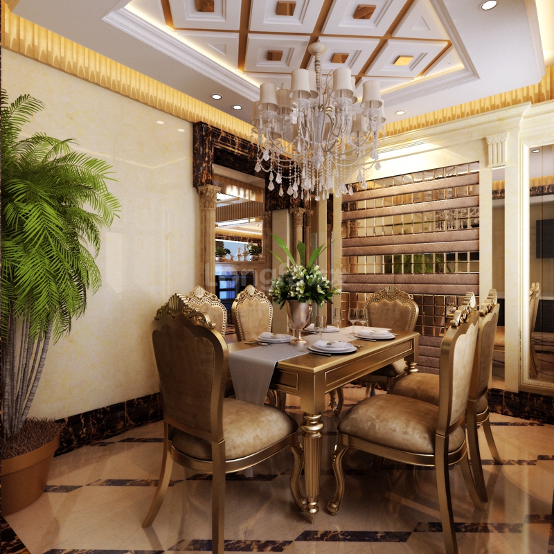 简约 欧式 三居 别墅 白领 收纳 小资 餐厅图片来自西安龙发装饰在曲江公馆和园欧式风格装修设计的分享