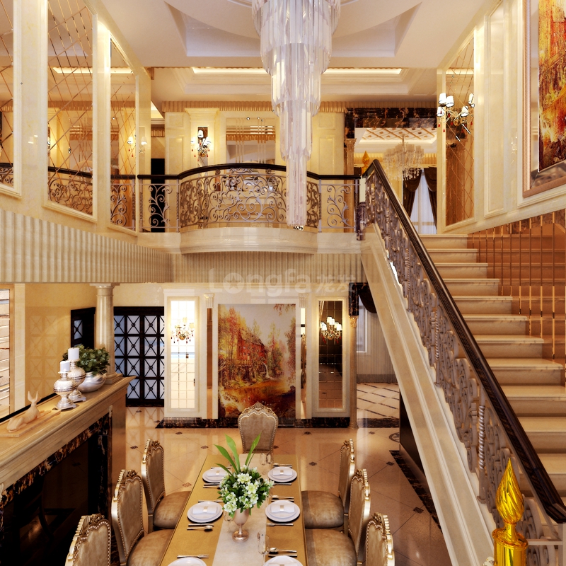 简约 欧式 三居 别墅 白领 收纳 小资 楼梯图片来自西安龙发装饰在曲江公馆和园欧式风格装修设计的分享