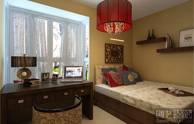 中式风格 装修效果 创艺装饰 西安家装 卧室图片来自西安宅速美装饰在文景小区中式风格的分享