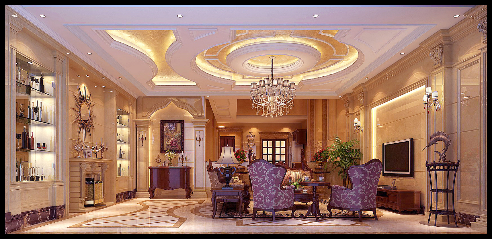 欧式 别墅 客厅图片来自北京今朝装饰刘在京基鹭府纯正欧式装饰设计的分享
