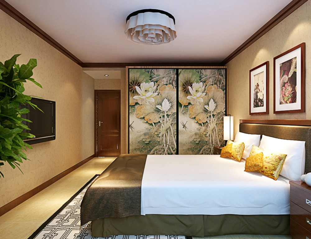 三居 新中式 卧室图片来自石家庄业之峰装饰虎子在国瑞城149平米新中式风格的分享