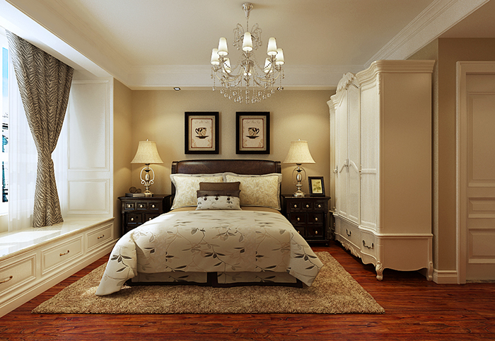 简约 美式 三居 白领 卧室图片来自石家庄业之峰装饰在万达小区135平米简约美式装修的分享