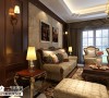 客户是中老年型喜欢深色调，客厅采用直线线条表现客厅简洁大气稳重的气氛。