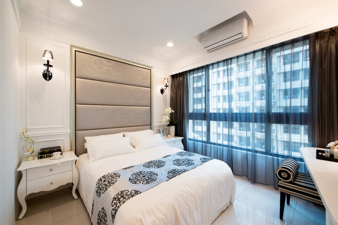 现代简约 装修实景图 四居室设计 80后 卧室图片来自上海实创-装修设计效果图在139平米全包18万白色系现代简约的分享