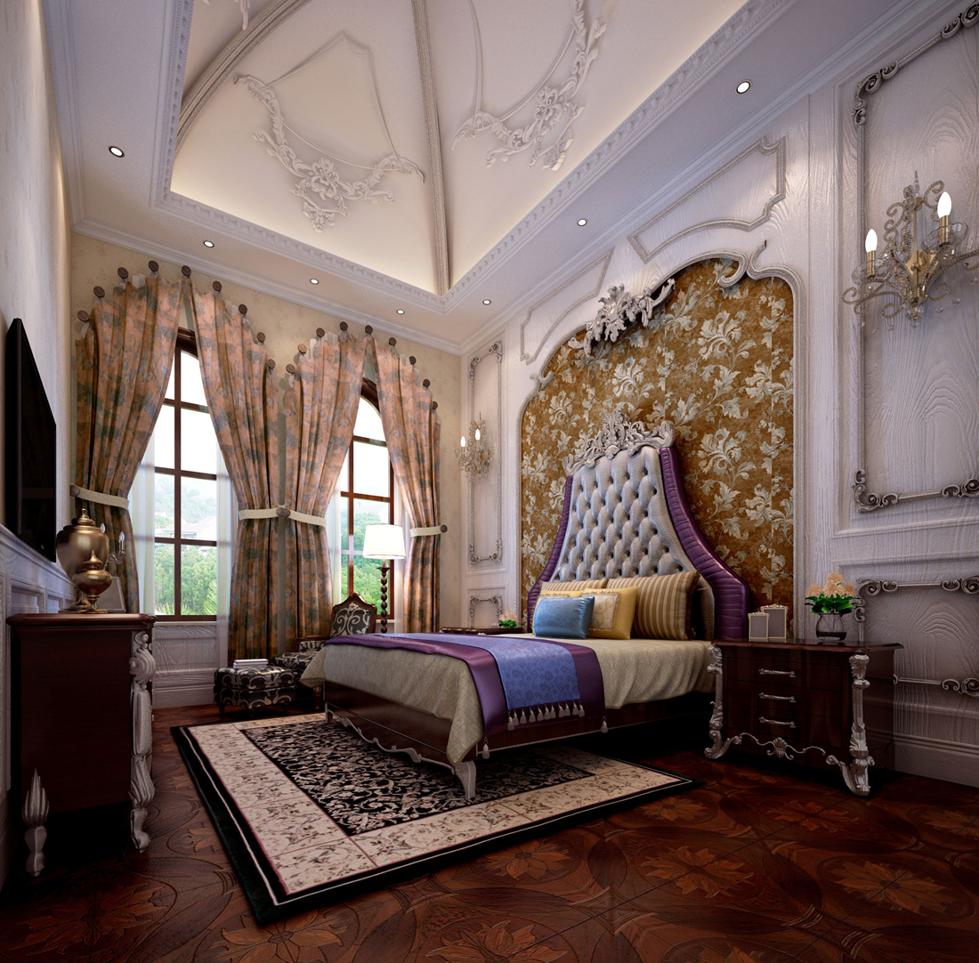 新古典 别墅 白领 尚层装饰 卧室 卧室图片来自北京别墅装修案例在大气新古典带您走入皇宫般的家的分享