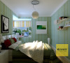 次卧室：次卧室设计为单人床，四周墙面粘贴壁纸，利用飘窗空间设计为休息区。