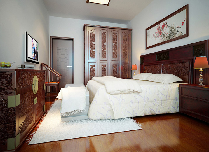 卧室图片来自xushuguang1983在13万古色古香140平米中式三居的分享