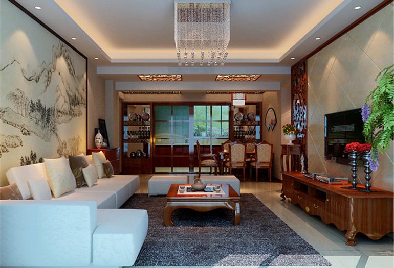 三居 今朝 设计 装修 现代中式 风格 客厅图片来自石家庄装饰家美1在120平米的国际城--现代中式风格的分享