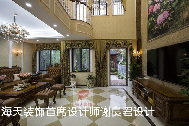 欧式 别墅 客厅图片来自宜昌海天环艺装饰在宜昌江山风华别墅的分享