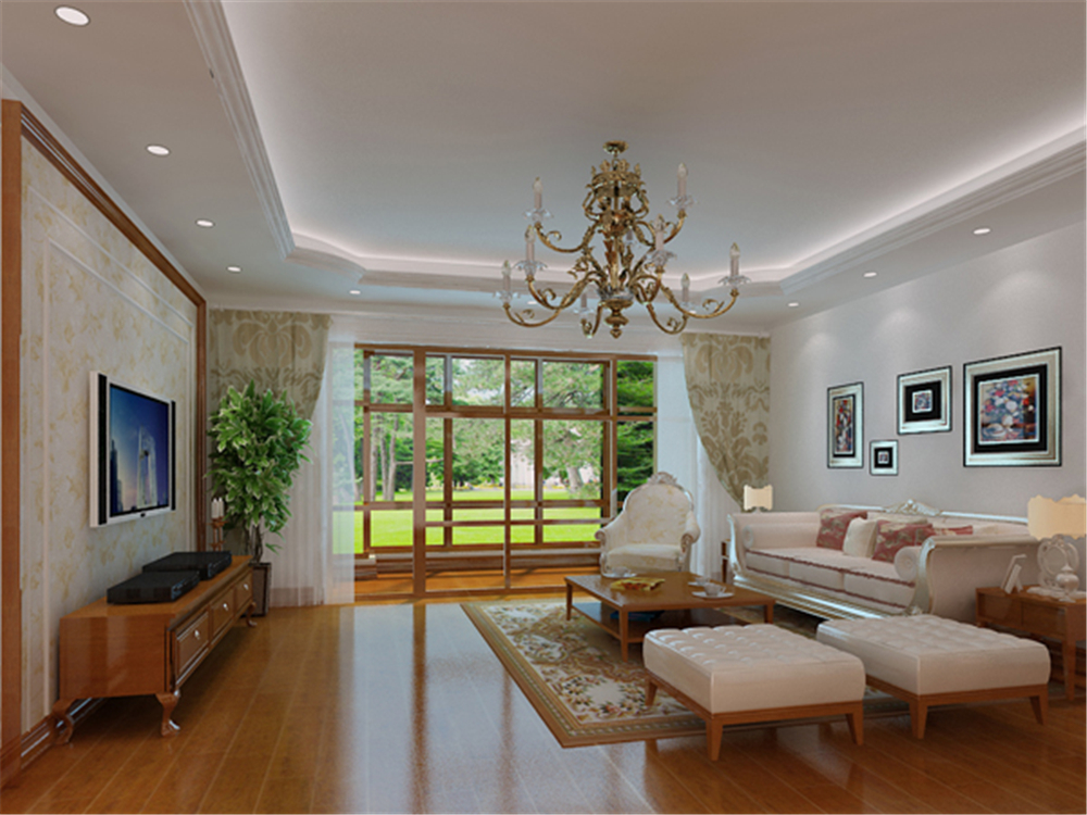 欧式 三居 白领 收纳 小资 客厅图片来自实创装饰完美家装在亿城西山华175平美式大宅案例的分享