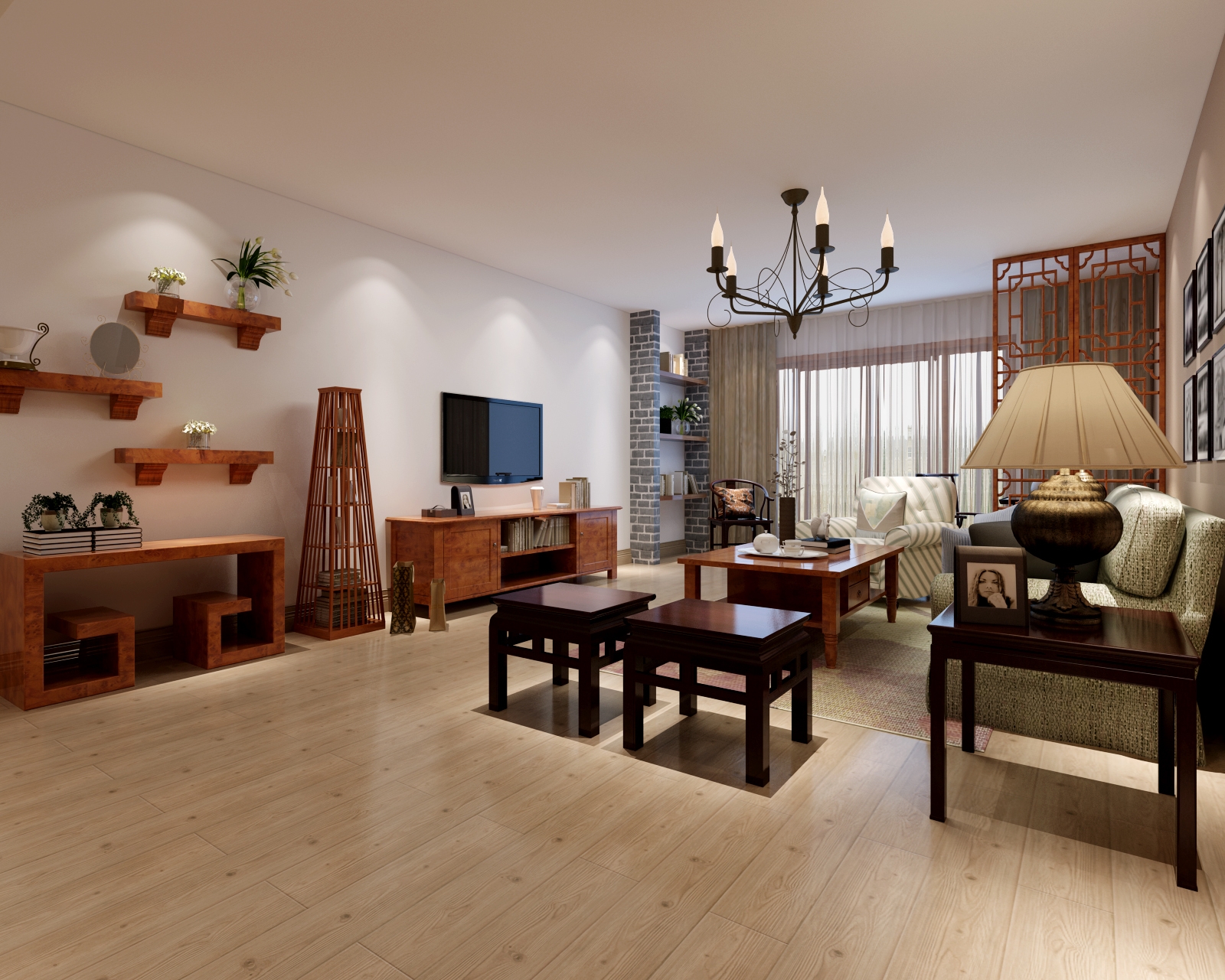 客厅图片来自今朝装饰小徐在上林世家 200平环保、舒适、自然的分享
