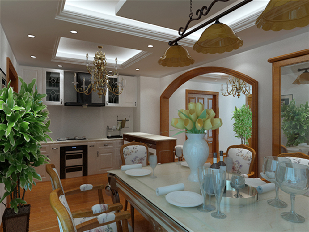 欧式 三居 白领 收纳 小资 餐厅图片来自实创装饰完美家装在亿城西山华175平美式大宅案例的分享