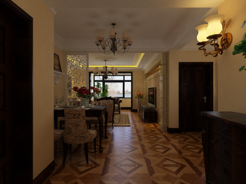 餐厅图片来自百家装饰小迪在依云首府105平欧式风格的分享