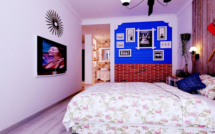 地中海 小户型 浪漫 卧室图片来自实创装饰都琳在洋城四代浪漫地中海风情的分享