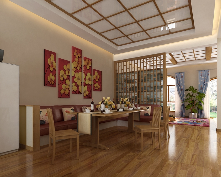 简约 中式 别墅装修 餐厅图片来自天津别墅装修公司在沉稳大方又不失品位的简约中式的分享
