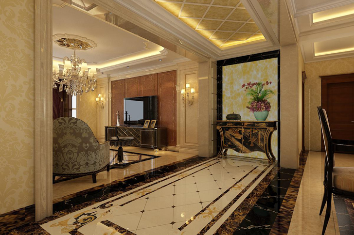 简约 欧式 大户型 白领 小资 客厅图片来自石家庄业之峰装饰在万达小区168平米欧式风格装修的分享