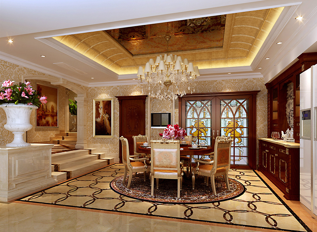 欧式 别墅 白领 尚层装饰 餐厅 餐厅图片来自北京别墅装修案例在保利垄上500平欧式风格案例欣赏的分享