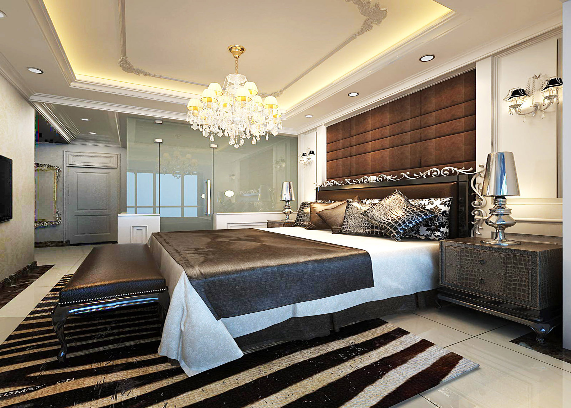 欧式 三居 卧室图片来自天津实创装饰集团l在115平精致奢华的欧式的分享