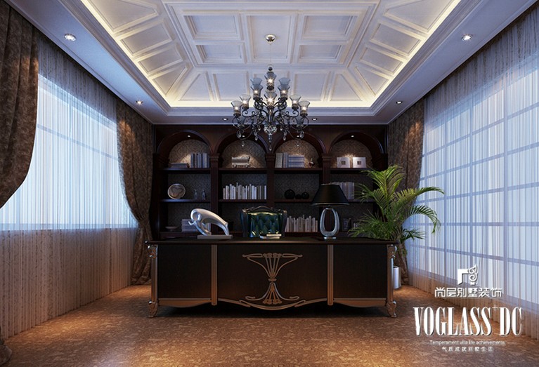 别墅 书房图片来自尚层别墅设计在远洋·傲北经典的古典新奢华风的分享