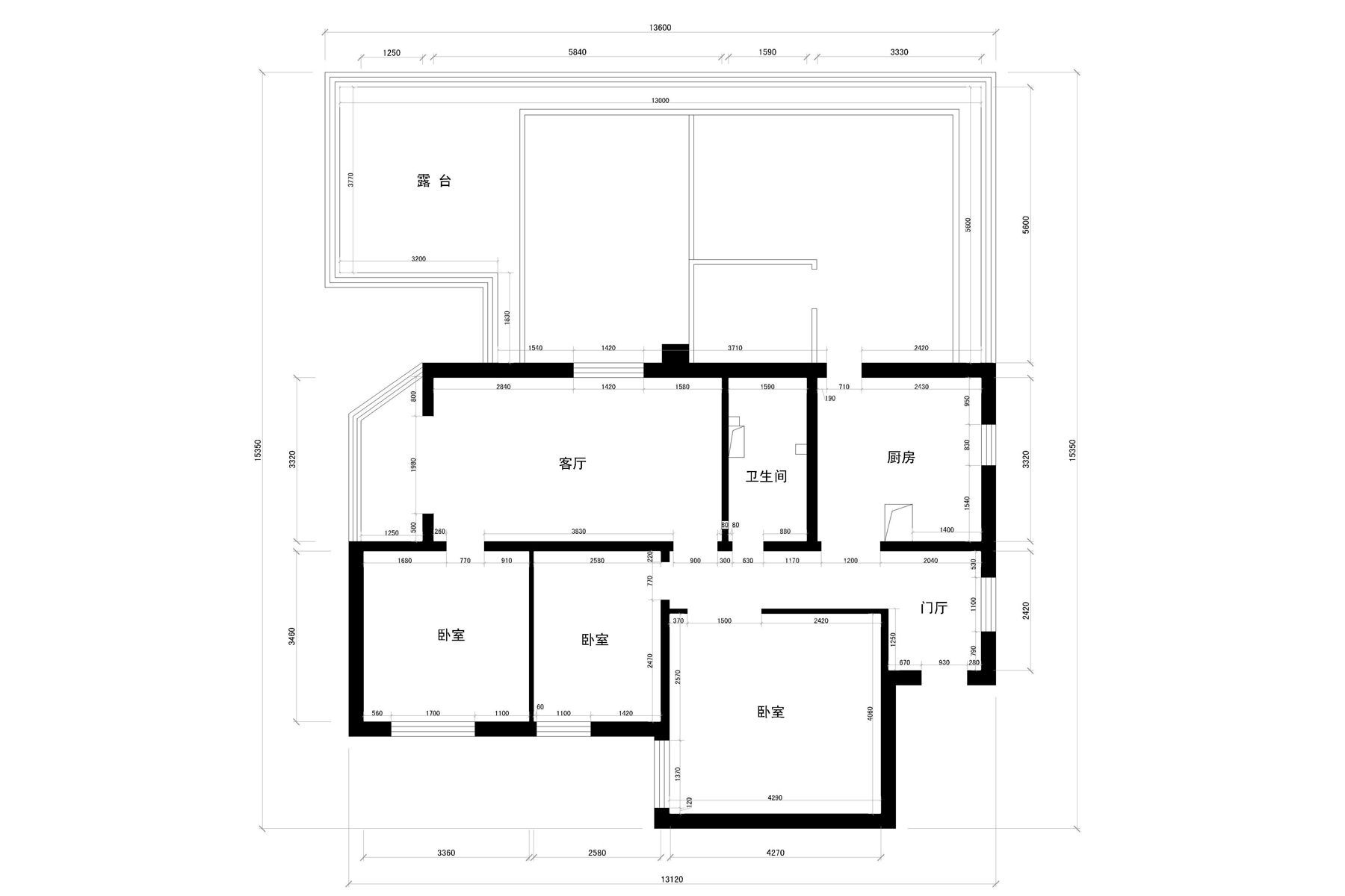 二居 旧房改造 户型图图片来自思雨易居设计在《清风淡雅》92平米潘家园新中式的分享