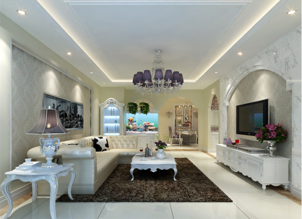 欧式 简约 三居 实创装饰 珑著 客厅图片来自天津实创装饰集团l在133平散发着高贵的简欧风格的分享
