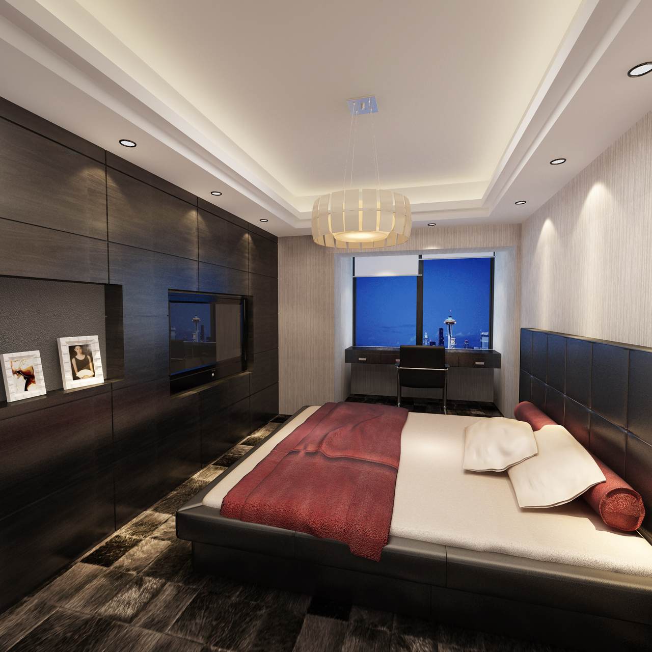 简约 三居 80后 现代都市 商务 卧室图片来自天津实创装饰集团l在145平现代都市商务风的分享