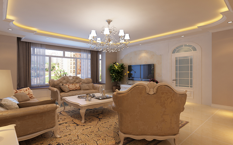 简约 欧式 三居 白领 收纳 80后 小资 客厅图片来自实创装饰百灵在温馨典雅欧式家居183平米装修的分享