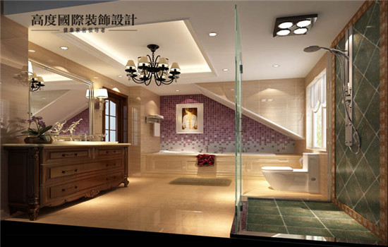 美式 跃层 装修 设计 卫生间图片来自高度老杨在中景江山赋 五室二厅四卫 美式的分享